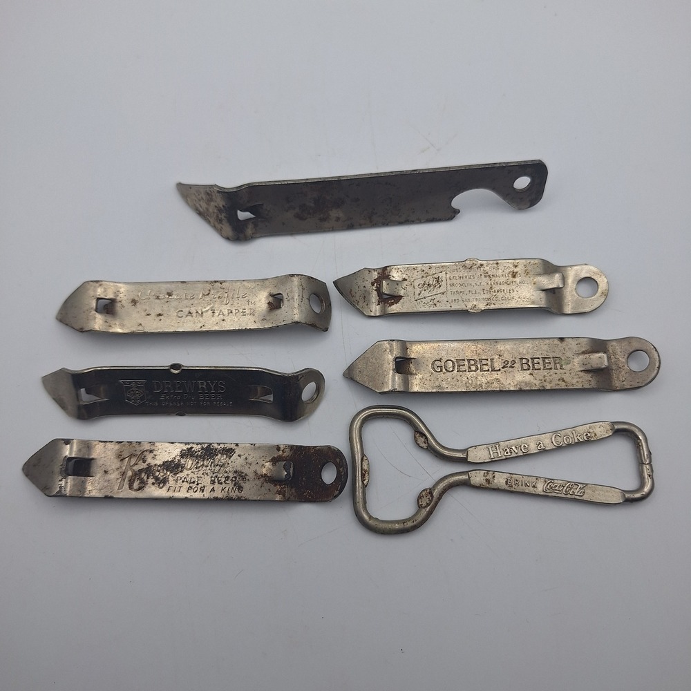Vintage Coca Cola Goebel Drewrys‎ Beer Can Bottle Openers Lot 7 Collectible